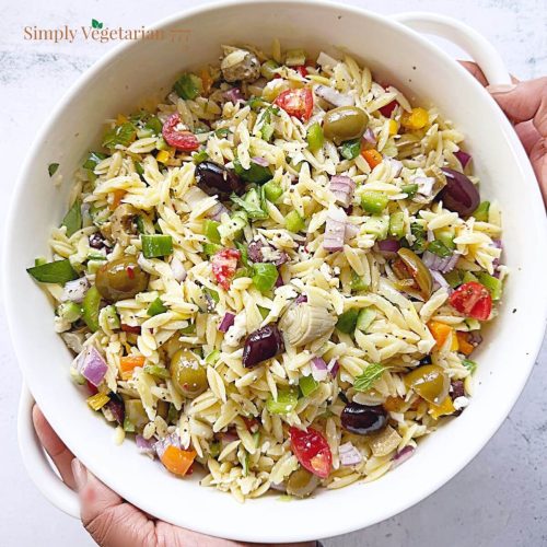 Easy Greek Orzo Salad Recipe Simplyvegetarian777