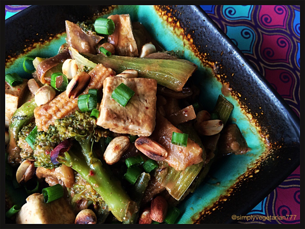 Cambodian Vegetable Stir Fry with Peanut Sauce - A Budddha Curry