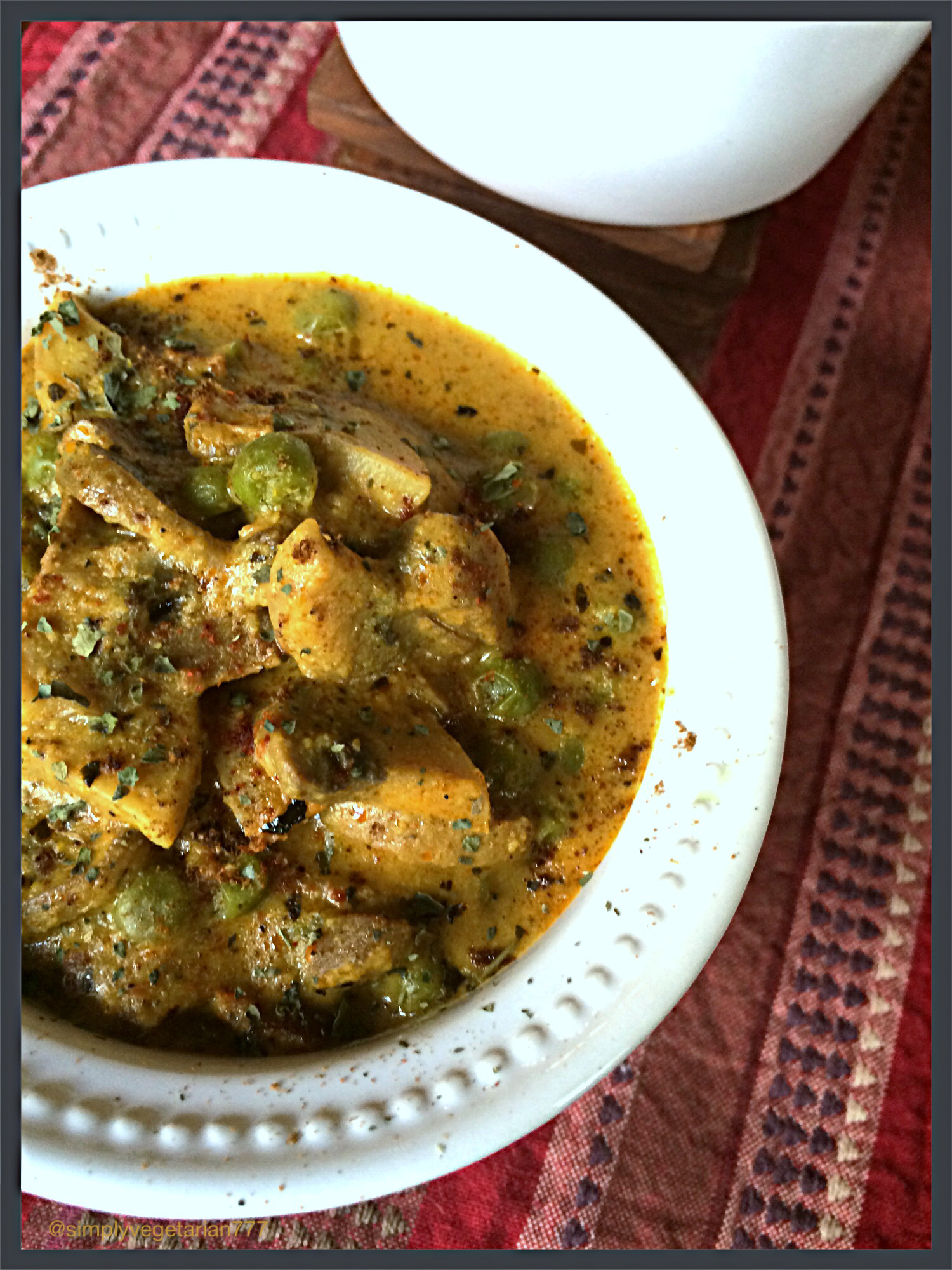 Mushroom & Matar(Peas) Makhani, without oil or butter ...