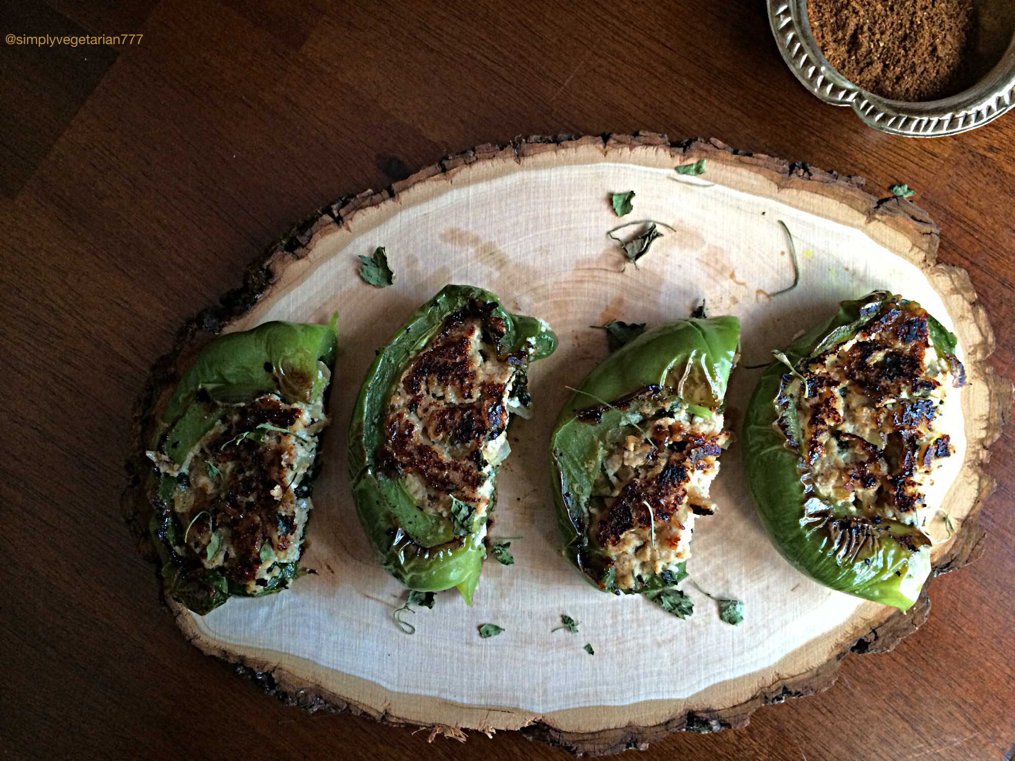 Grilled Capsicum (Bell Pepper) with Achari Paneer