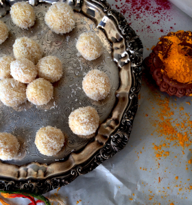 Nariyal Ladoo / Coconut Fudge – 2 Ingredients Recipe!