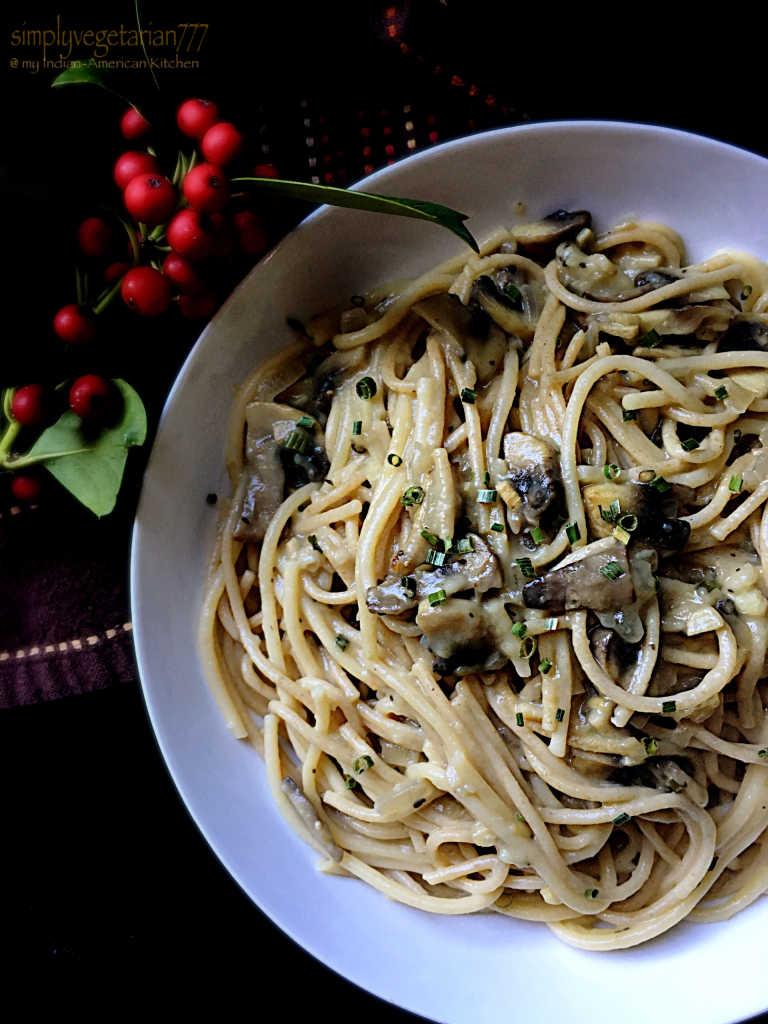 Spaghetti in Mushroom Sauce