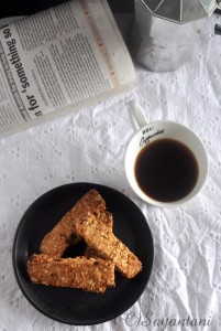 Nutty Gingery Oatmeal Cookie Bars by Sayantani