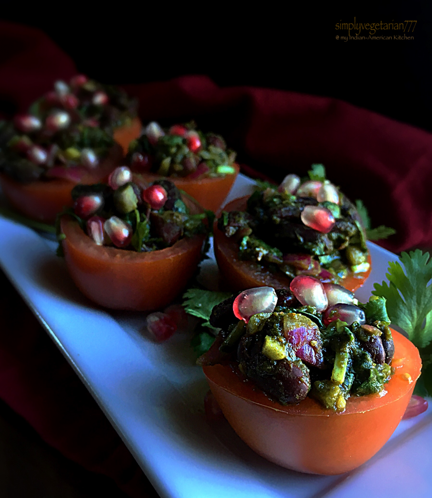 Spicy Rajma Chaat in Tomato Baskets