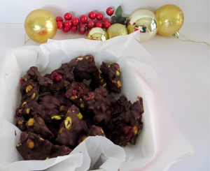 Pistachio Cranberry Dark Chocolate Bark by Loretta