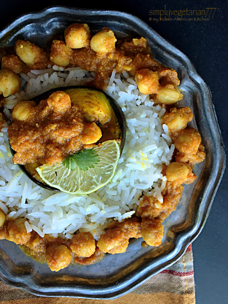 Curried Eggplant Steaks with Chickpeas