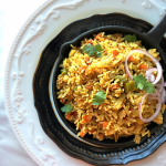 Tawa Pulav is a famous street food from Mumbai, India. It is made withleft over pav bhaji and rice. A complete meal for sure. #pavbhaji #rice #tawapulao #tavapulao #pilaf #vegetablepulao