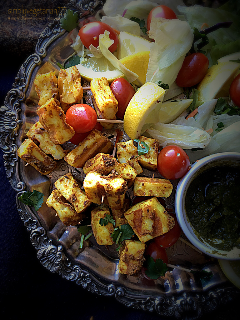 Grilled Spicy Paneer Skewers