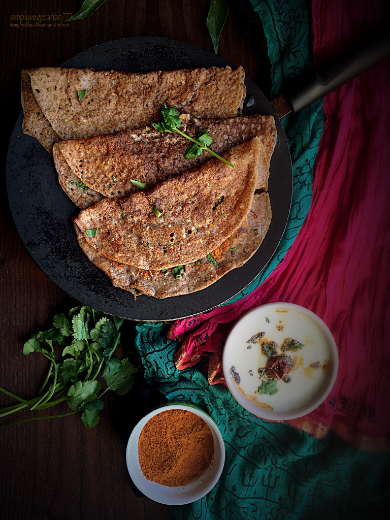 Oats Ragi Moong Cheela (Savory Crepes)