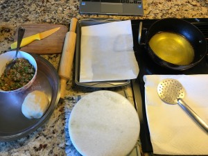 Setting the counter for Samosa making & frying