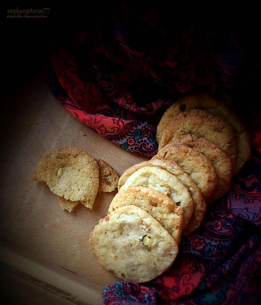 Kesar Pista Elaichi Biscuits - Eggless