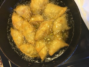 Samosa when finished frying