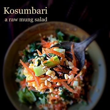 Kosumbari, a raw mung salad - Diabetes Friendly Thursdays