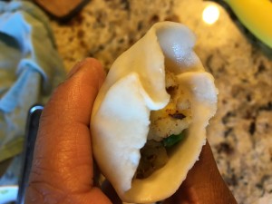 Making a pleat in Samosa Folding