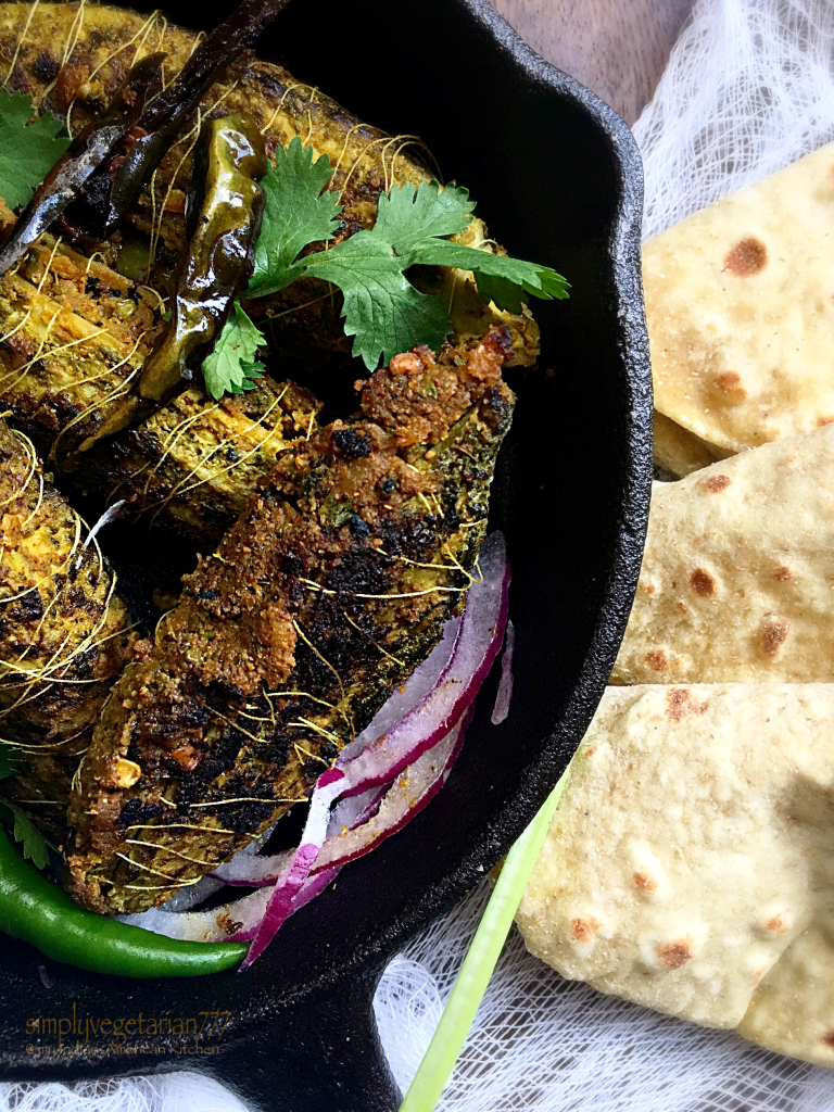 Punjabi Bharwaan Karela with Raw Mango