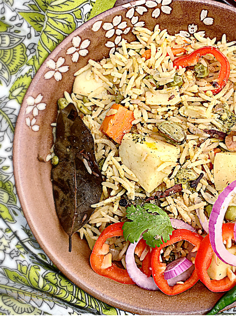 One Pot Mix Veg Green Biryani - Meatless Monday