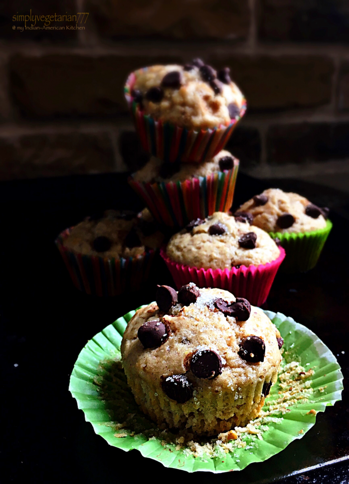Eggless ChocoChip Muffins