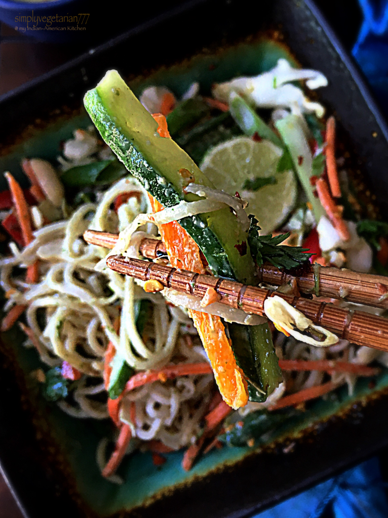 Cold Noodle Salad with Asian Dressing - Meatless Monday