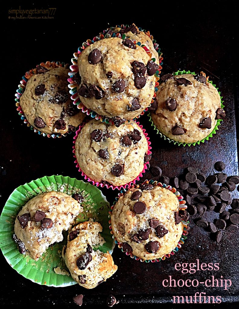 Eggless Choco-Chip Muffins