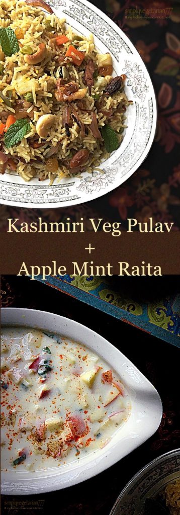 Kashmiri Mix Vegetables Pulav n' Apple Mint Raita