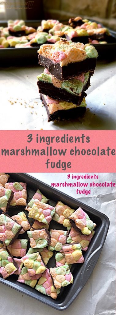 3 Ingredients Marshmallow Chocolate Fudge