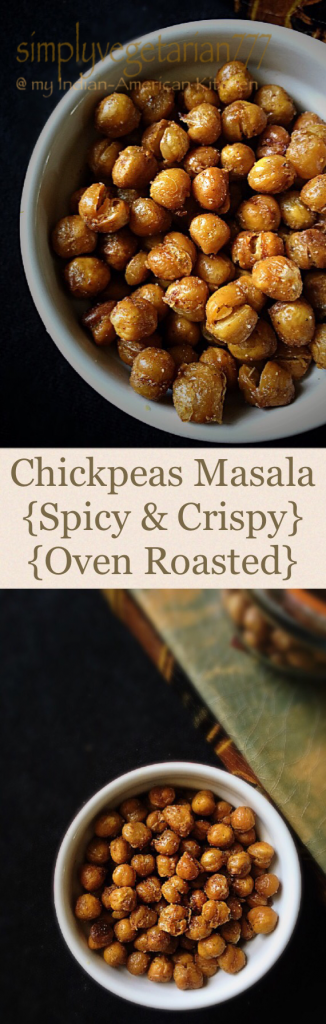 Chickpeas Masala {Spicy & Crispy + Oven Roasted}