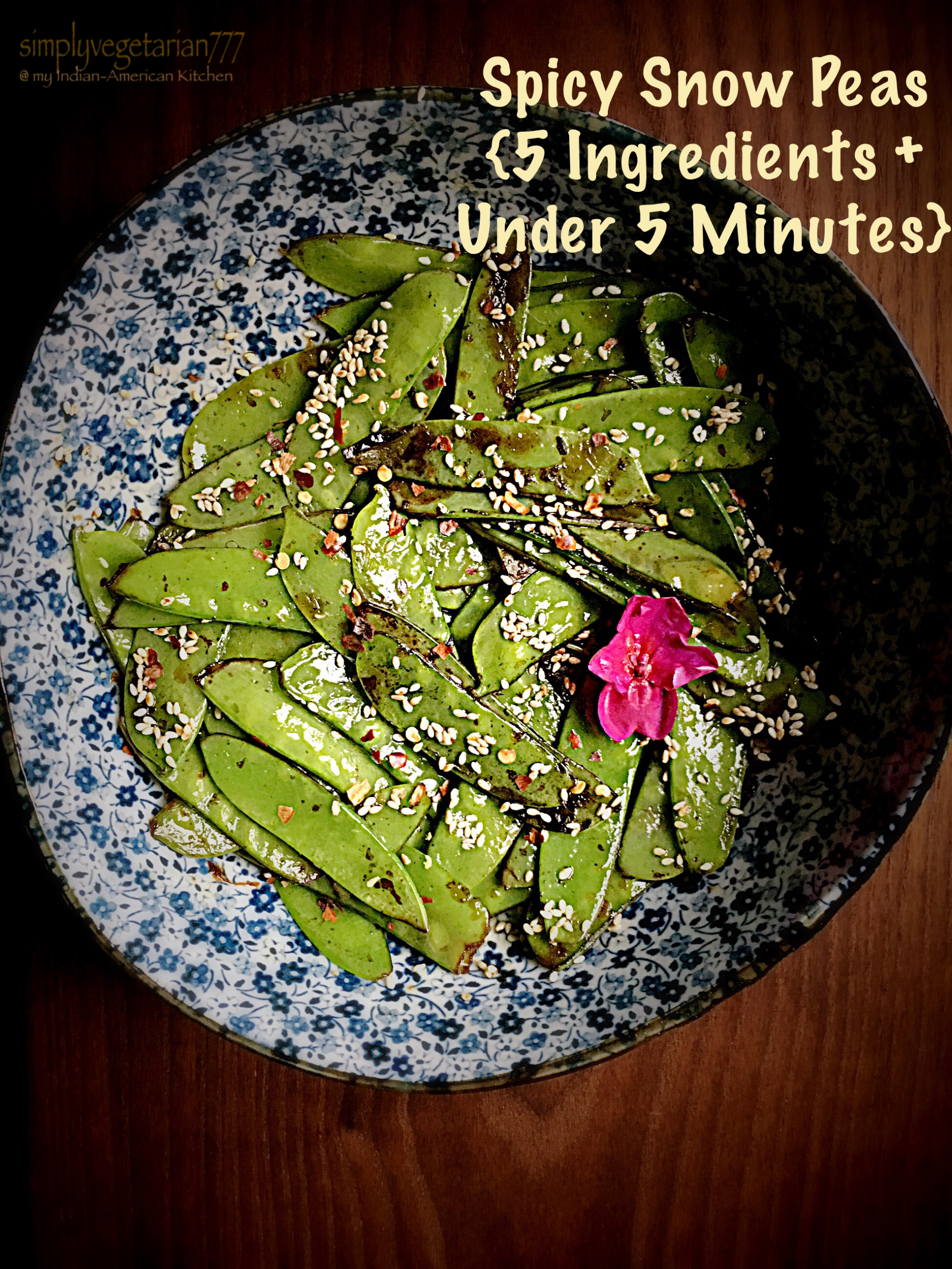 Spicy Snow Peas {5 Ingredients + Under 5 minutes}