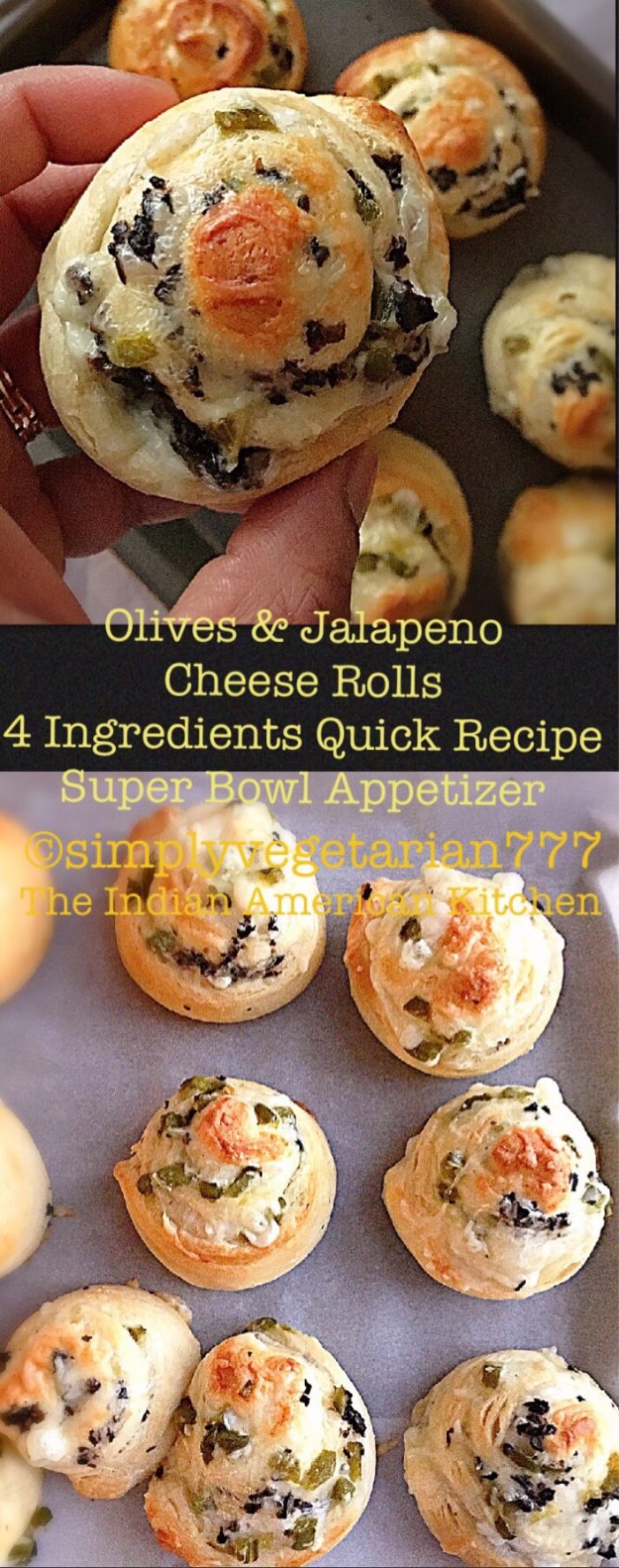 Olives Jalapenos Cheese Rolls 4 Ingredients Quick Appetizer