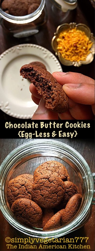Chocolate Butter Cookies - Eggless & Easy