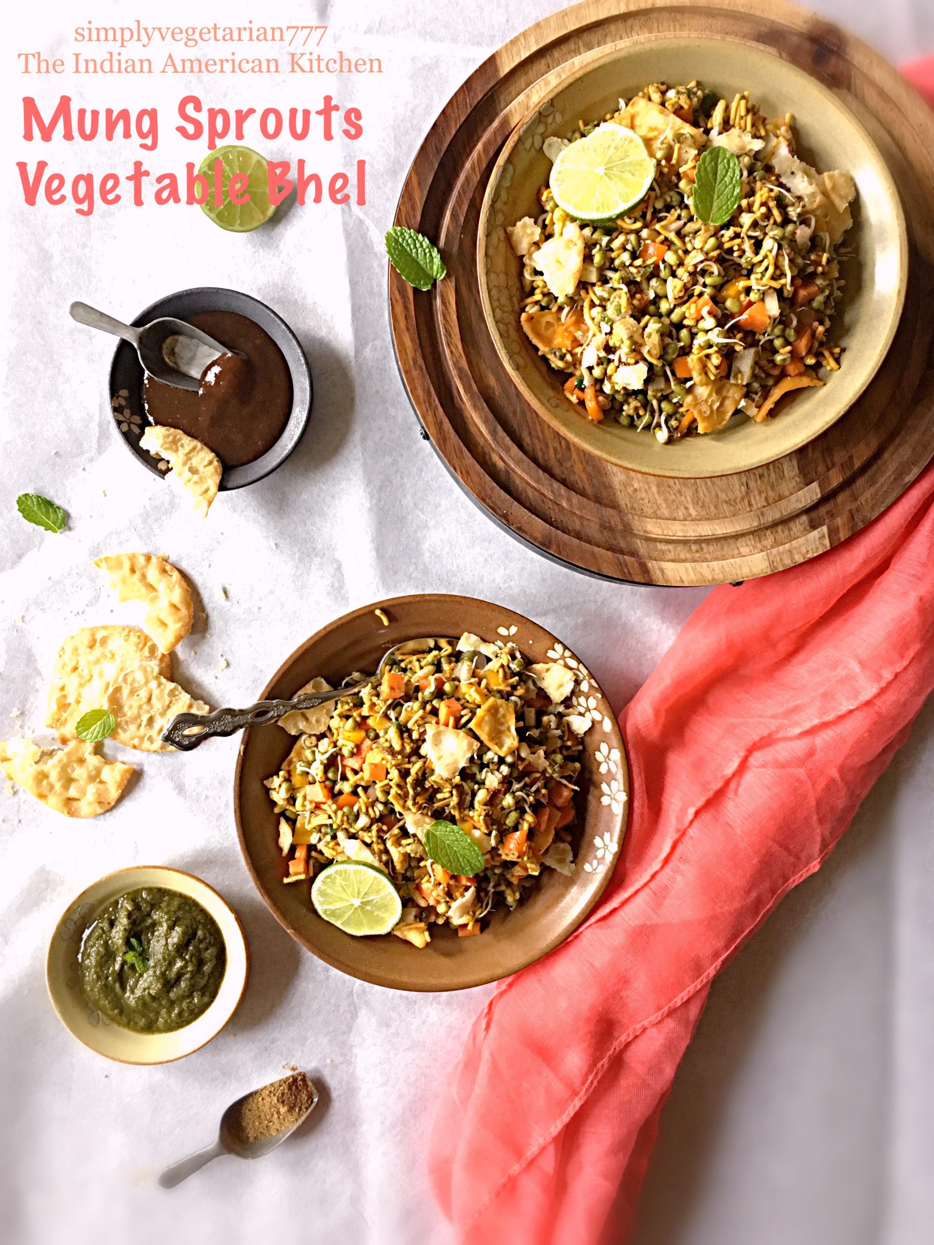 Mung Sprouts Vegetable Bhel A light meal or an appetizer recipe.