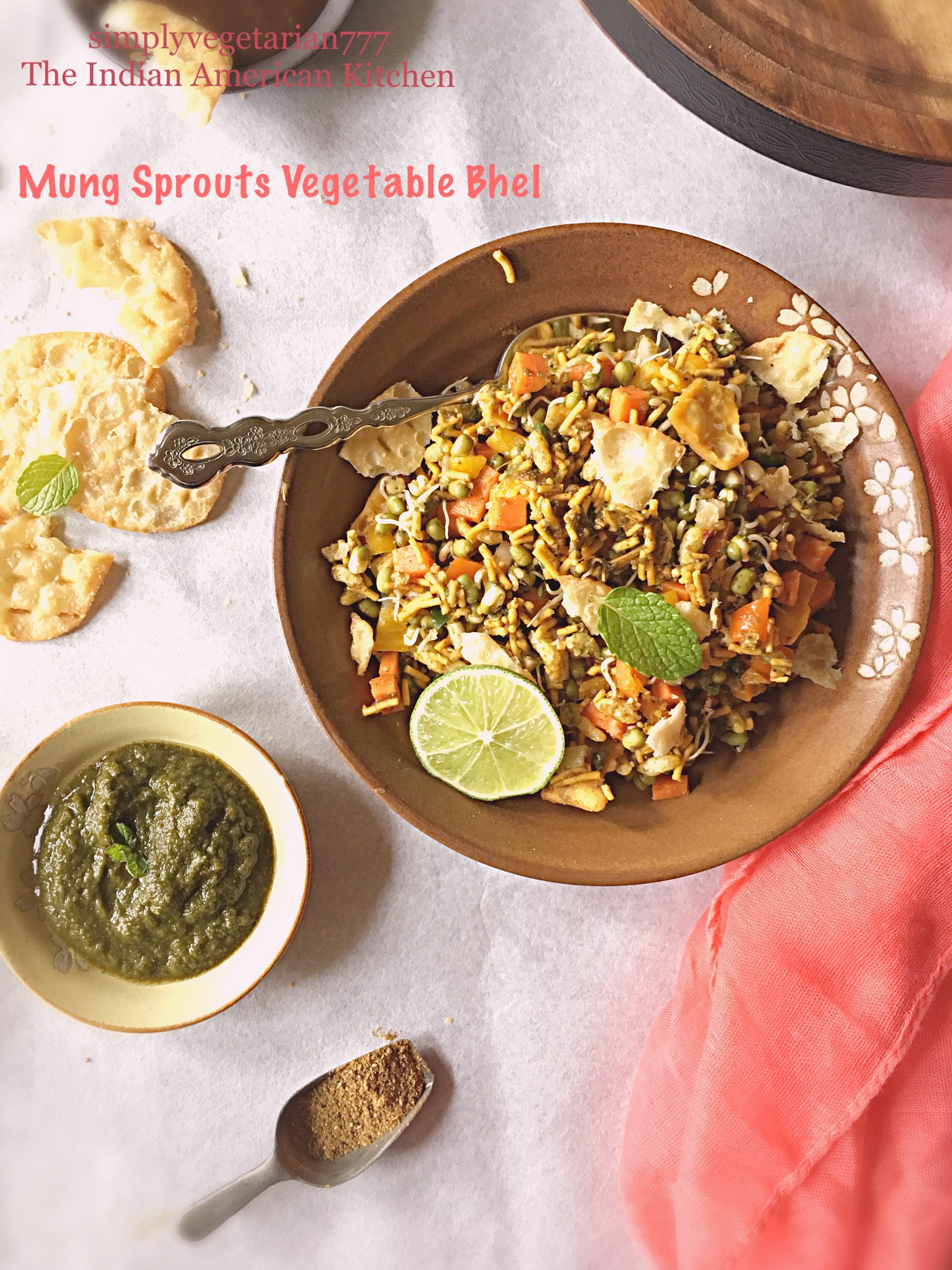 Mung Sprouts Vegetable Bhel A light meal or an appetizer recipe.