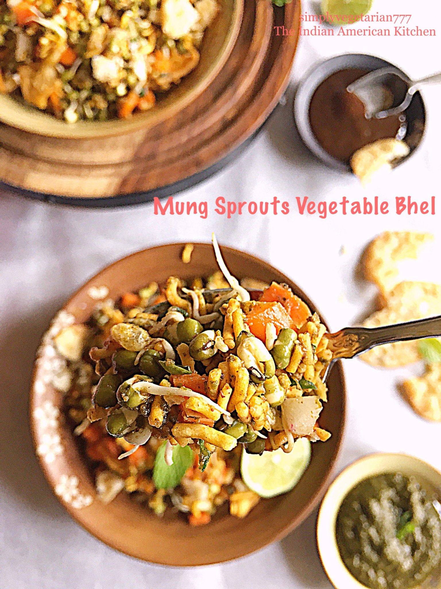 Mung Sprouts Vegetable Bhel A light meal or an appetizer recipe.