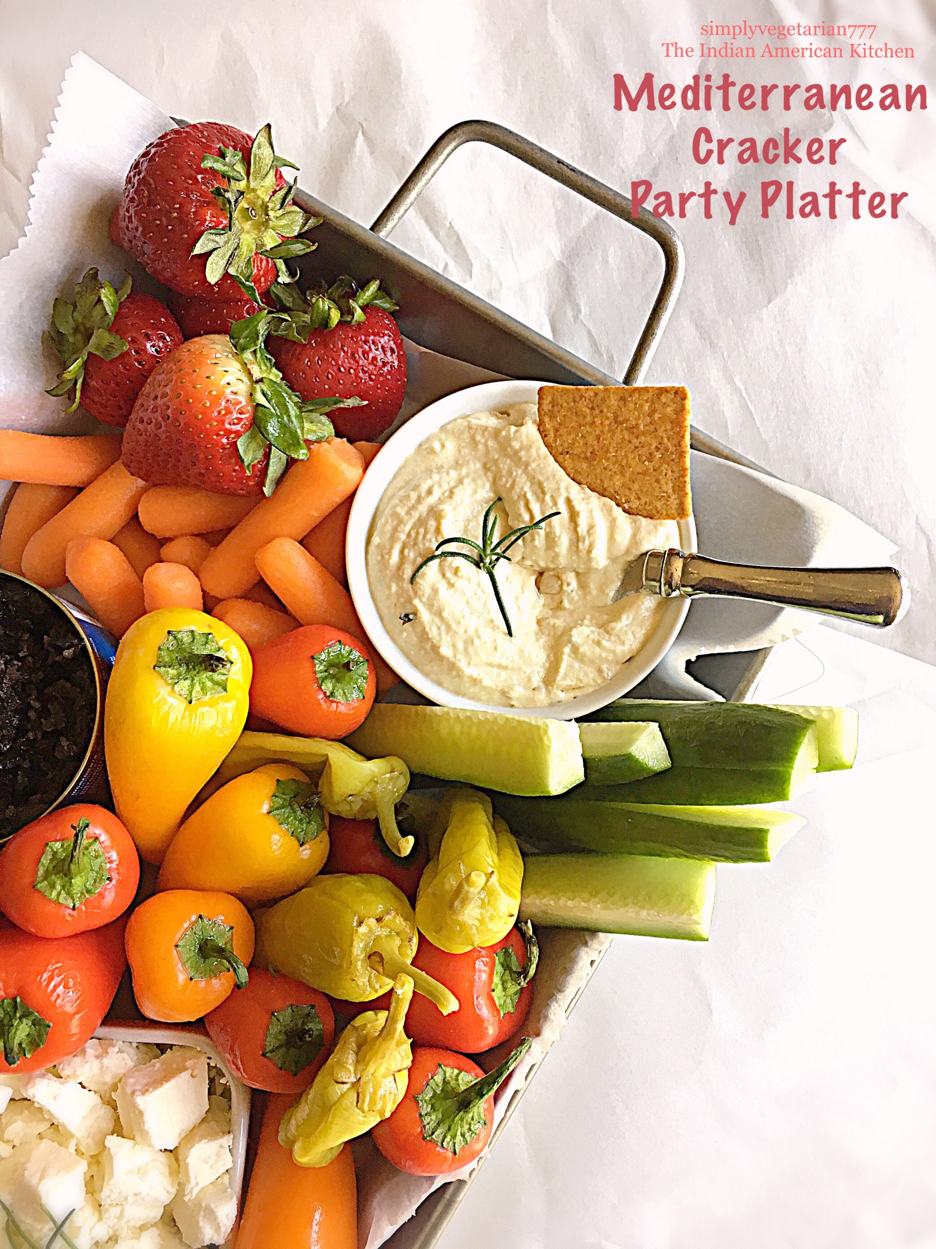 Mediterranean Cracker Party Platter Perfect Summer Appetizer/Light Meal