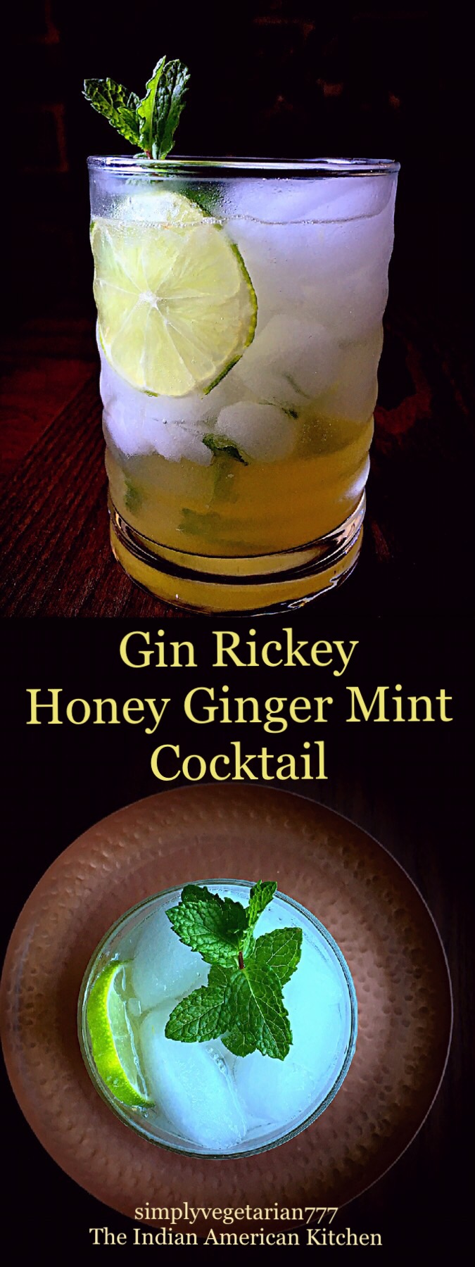 Gin Rickey {Honey Ginger Mint} Cocktail Memorial Day Weekend Cocktail