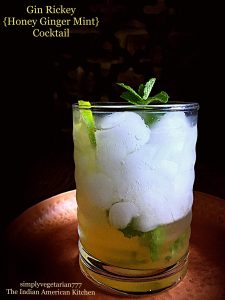 Gin Rickey {Honey Ginger Mint} Cocktail