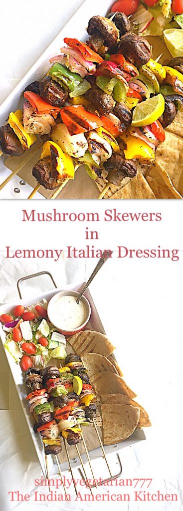 Mushroom Skewers in Lemony Italian Dressing