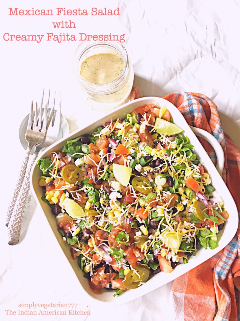 Mexican Fiesta Salad with Creamy Fajita Dressing