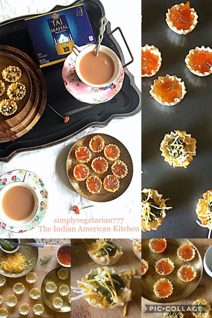 Chutney Cheese & Jam Herbs Tarts Platter with Taj Mahal Tea