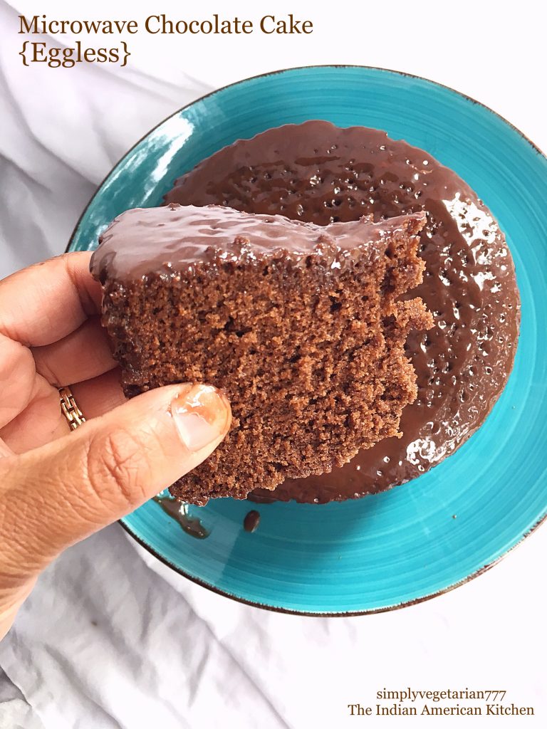 Microwave Chocolate Cake {Eggless}