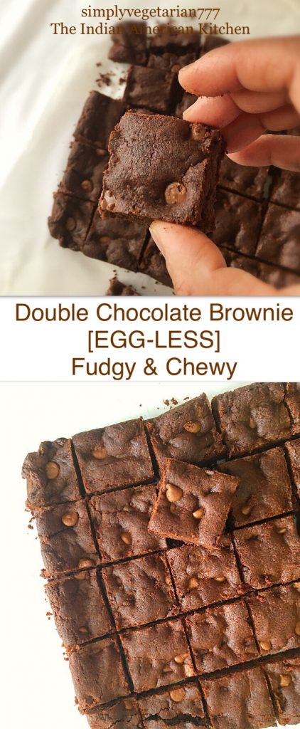 Eggless Double Chocolate Brownie - Fudgy & Chewy