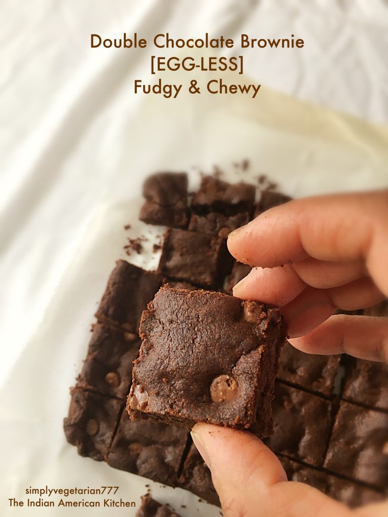 Eggless Double Chocolate Brownie - Fudgy & Chewy