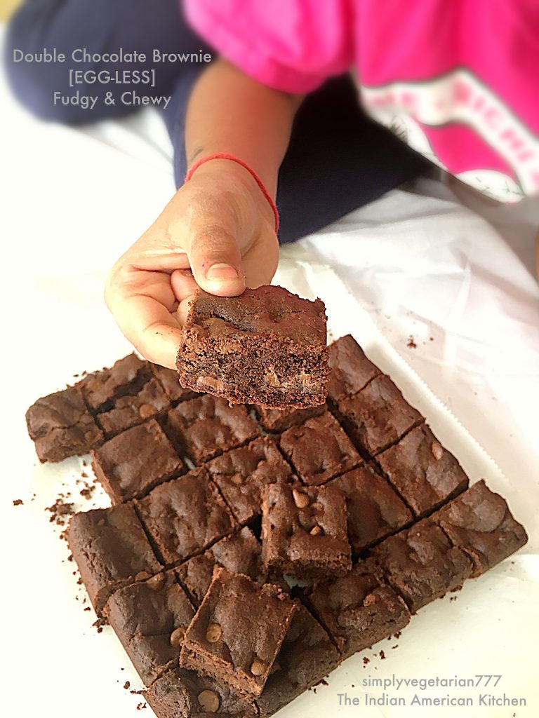Eggless Double Chocolate Brownie - Fudgy & Chewy