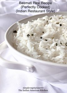 Basmati RIce cooked perfectly, exactly how Indian restaurants would serve you. Detailed and fail-proof recipe to follow. #indianrestaurantrice #basmatirice #ricerecipes