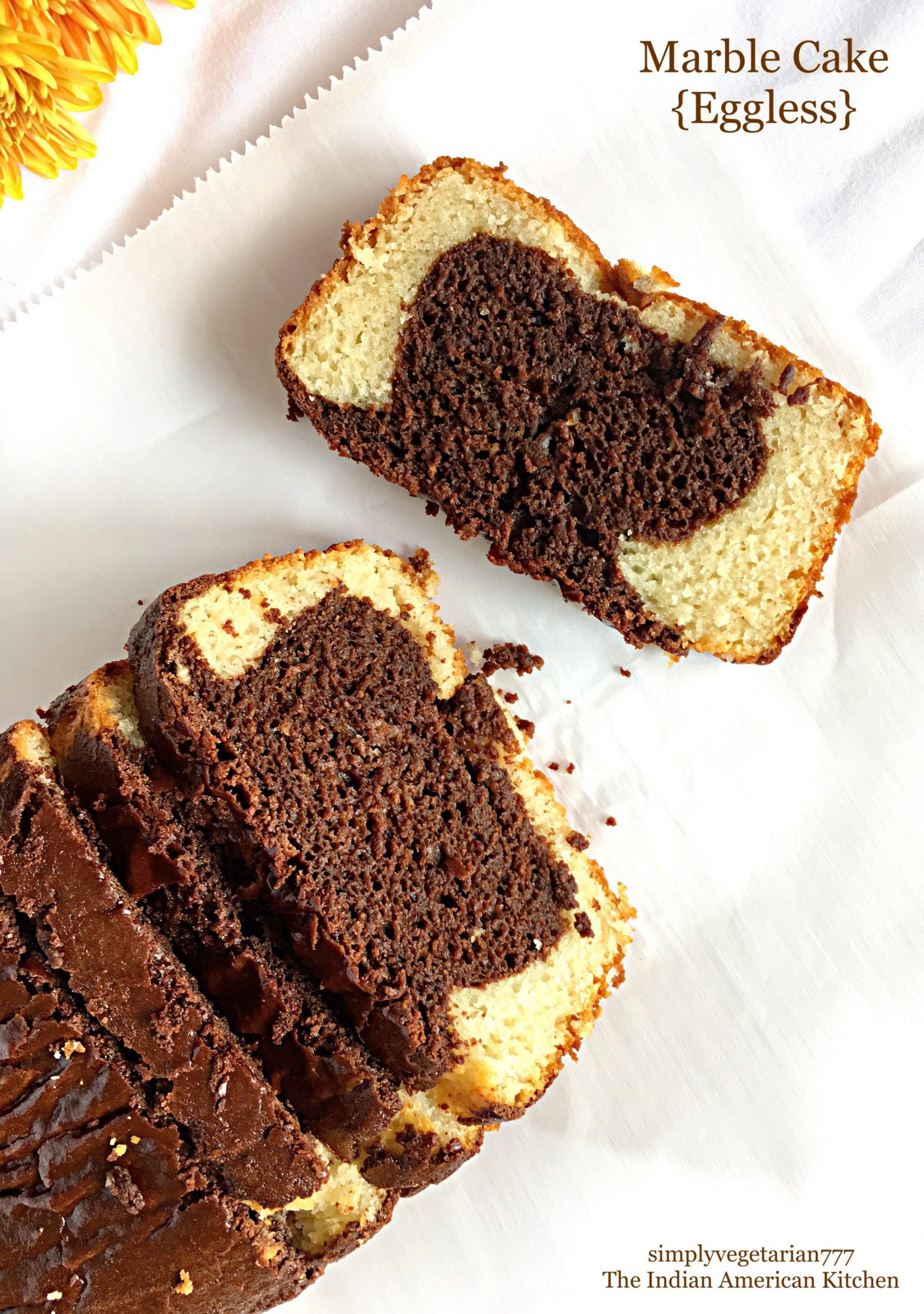 Eggless Marble Cake is a perfect cake to enjoy with family and friends. It is easy to bake with readily available ingredients. It is rich, super moist and soft. #marblecake #cake #egglesscakes #eggfreecake