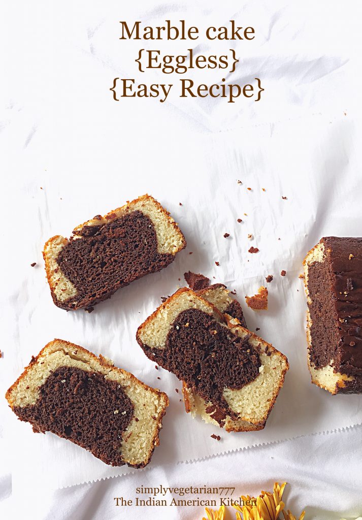 Eggless Marble Cake is a perfect cake to enjoy with family and friends. It is easy to bake with readily available ingredients. It is rich, super moist and soft. #marblecake #cake #egglesscakes #eggfreecake