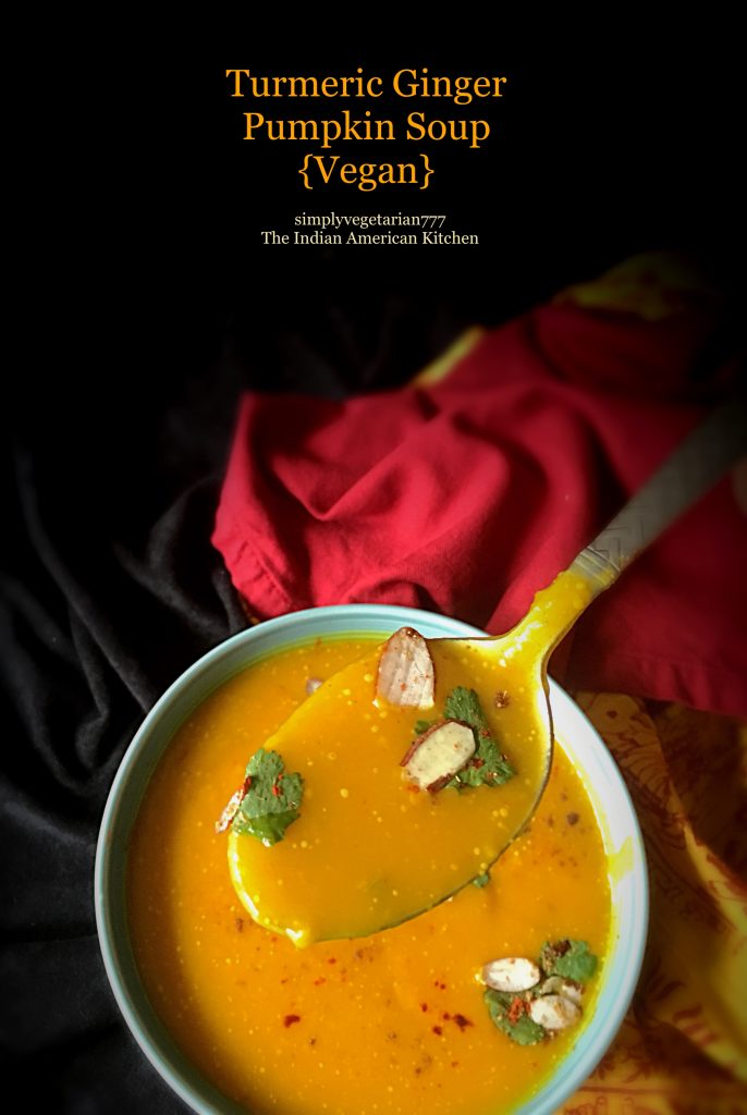 Turmeric Ginger Vegan Pumpkin Soup - Easy Vegan Soup Recipes for Fall