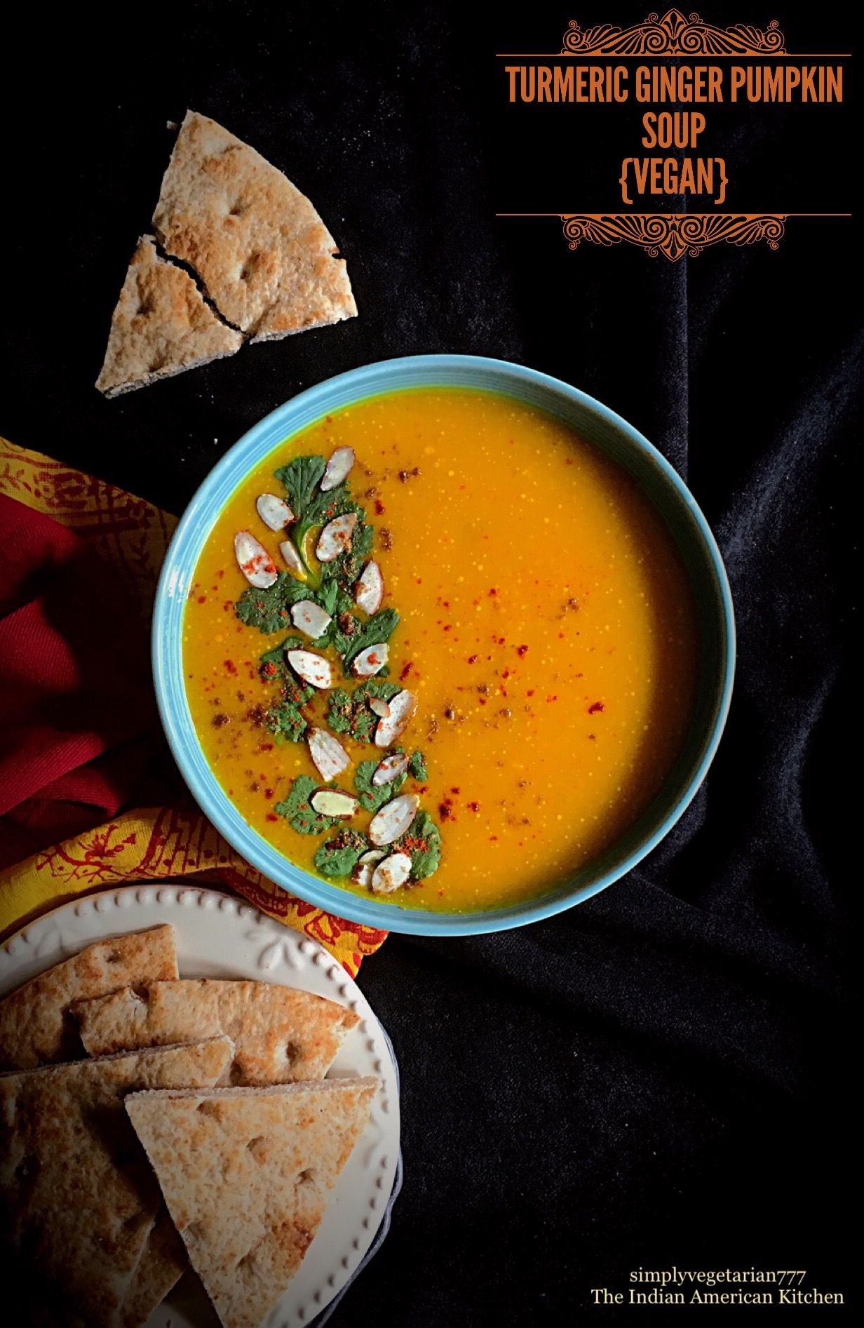 Turmeric Ginger Vegan Pumpkin Soup - Easy Vegan Soup Recipes for Fall