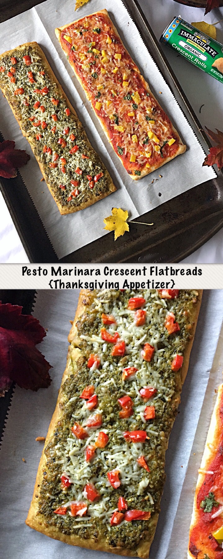 Pesto Marinara Crescent FlatBreads Easy Thanksgiving Appetizer
