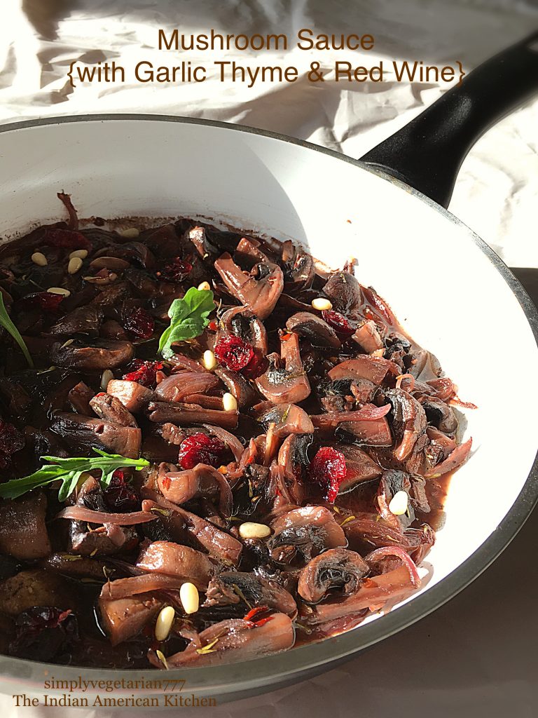 Penne in Red Wine Garlic Thyme Mushroom Sauce 