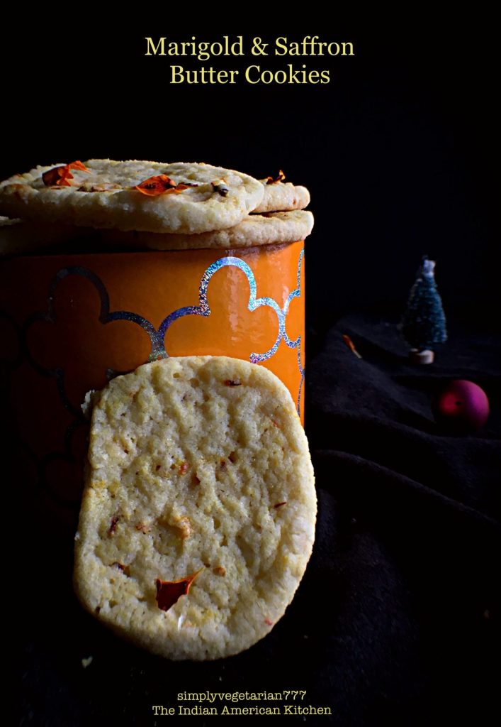 Marigold Saffron Butter Cookies Made with Edible Flower & Saffron